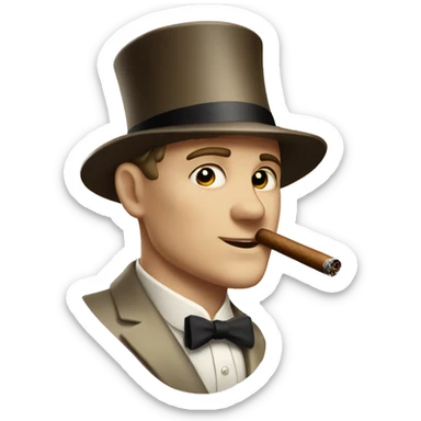 Handsome young 1920s white gentleman smoking a cigar  sticker