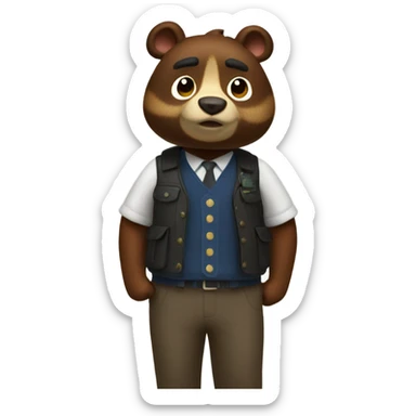 tom nook as a man sticker