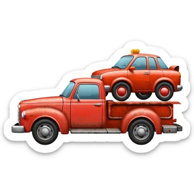 A car towed by a towing truck  sticker