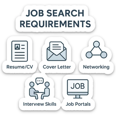 job search requirements section sticker