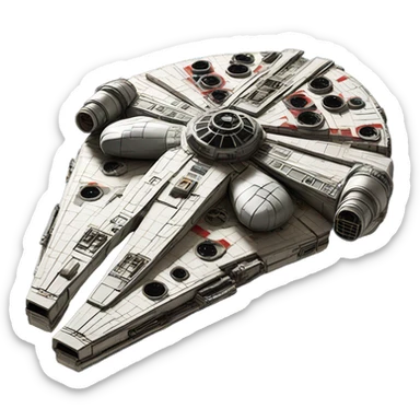 millennium falcon in space sticker