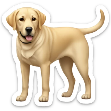 one Big yellow lab and one medium sized black lab mix sticker