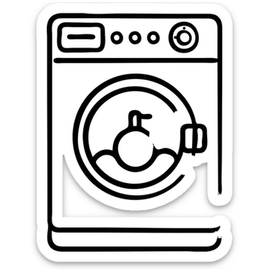 washing machine with detergent sticker