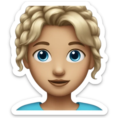 9 year old girl with blue eyes and medium hair sticker