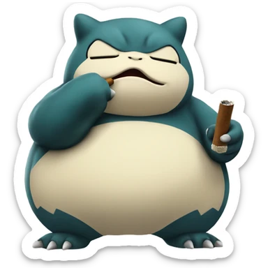 snorlax pokémon smoking a cigar sticker