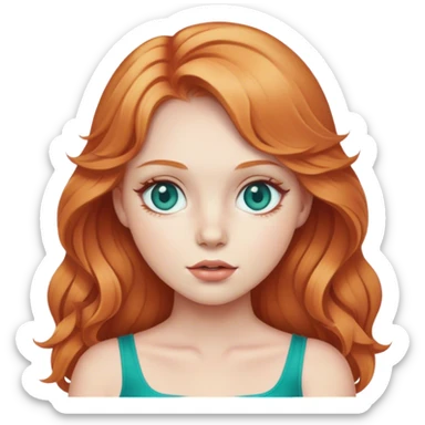 strawberry blonde girl with teal eyes sticker