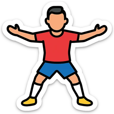 minimalist icon of Ronaldo emphasizing his famous goal celebration pose, modern icon style sticker