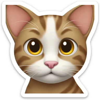 cat thinking wth his right paw in top of her head  sticker