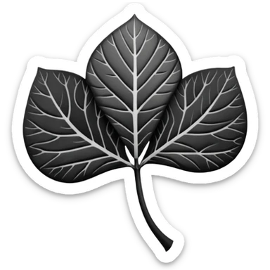 Trébol de 5 hojas blanco y negro  sticker