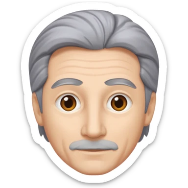 Michael Yanni with grey hair with no moustache sticker