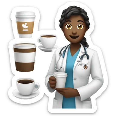 nursing student with coffee sticker
