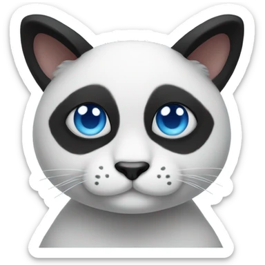 Panda look alike cat with blue eyes sticker