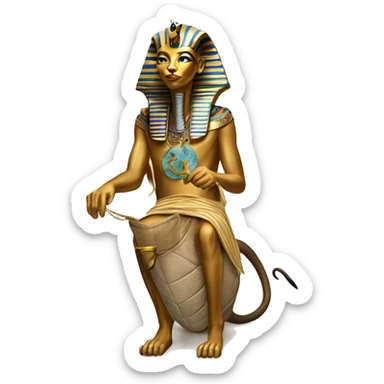 king tut RIDING INSIDE of a kangaroos pouch sticker