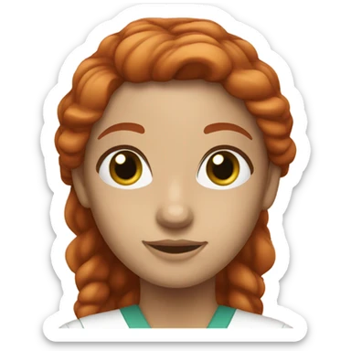red head nurse with freckles and green eyes sticker