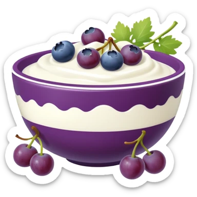 yoghurt bowl with grapes and blueberries sticker