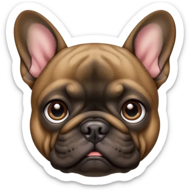 Dark drown Brindle French bulldog sticker
