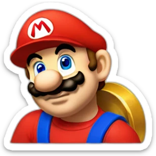 Mario met een geit sticker