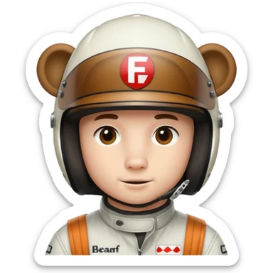f1 driver white bear sticker