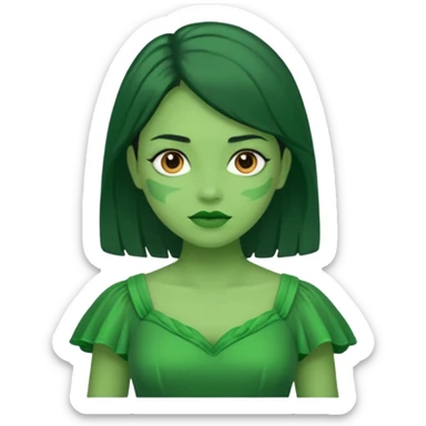 green dress character. sticker