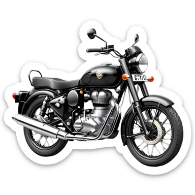 Royal Enfield classic reborn stealth Balck with number plate TN78F4252 full black no sticker