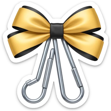 one silver paper clip with a black bow in the middle sticker