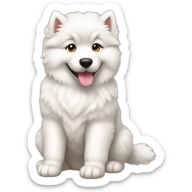 samoyed sit puppy full body sticker