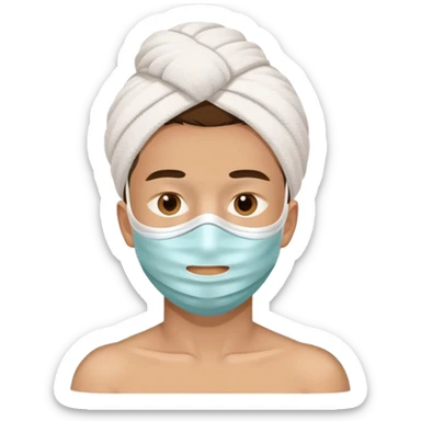Boy with mask spa beauty full face relaxing sticker