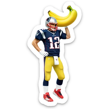 Tom Brady in a banana costume  sticker