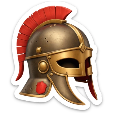 An emoji of an ancient Roman gladiator's helmet with a crest. sticker