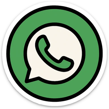 circular WhatsApp logo, clean and recognizable, green and white, icon style sticker