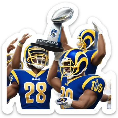 La rams winning the nfl superbowl  sticker