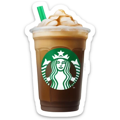 Starbuck ice coffee with ice cubes sticker