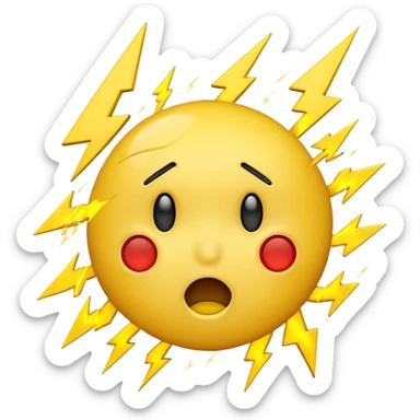 Smiley foudroyé orage sticker