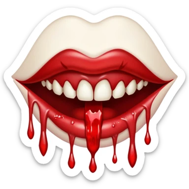 boca de vampiro com sangue escorrendo do canto dos lábios sticker