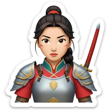 Mulan Chinese warrior woman sticker