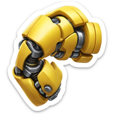 Yellow mechanical cyborg bicep that’s flexing sticker