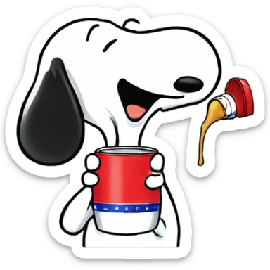 Snoopy drinking redbull sticker