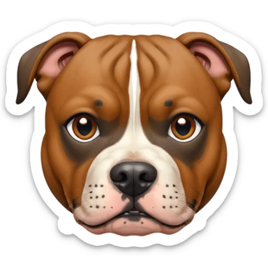 brindle staffordshire bull terrier head sticker