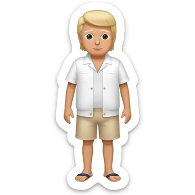 full body Trump standing in beach outfit sticker