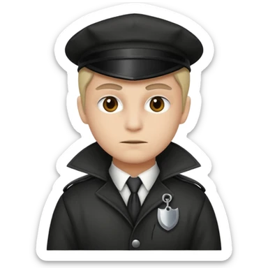 Person wearing a criminal costume sticker