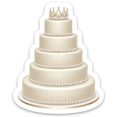 elegant multi-tier wedding cake decorated with pearls sticker