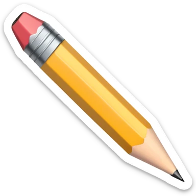 pencil with a few quick sketch strokes around sticker