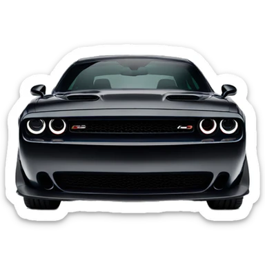 Dodge Challenger hellcat 2024 black front view sticker
