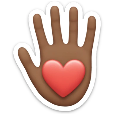 Make a heart out of your fingers with heart on top sticker