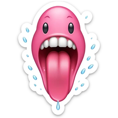 Tongue shaking excitedly  sticker