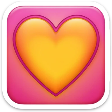 Bright yellow to orange to dark pink gradient heart sticker