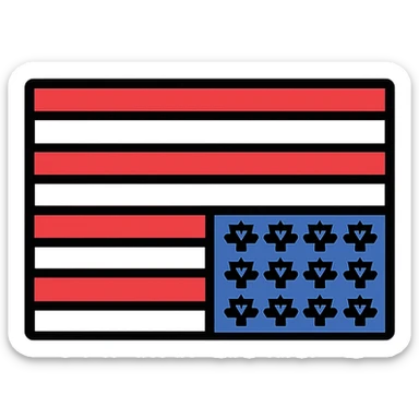 upside down American flag modern icon sticker