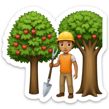 Homme coupant un arbre sticker