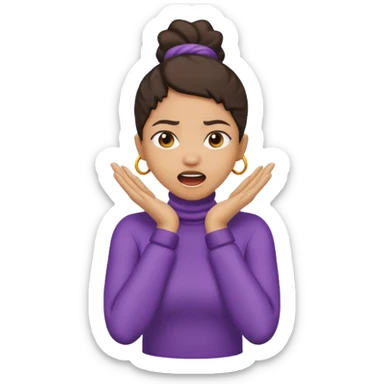 lightskin girl crossed arms holding neck while yelling sticker