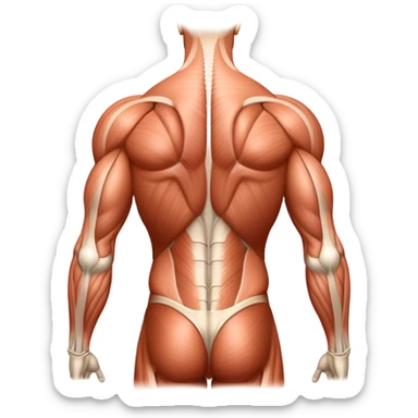 Latissimus dorsi muscle anatomy highlighted sticker